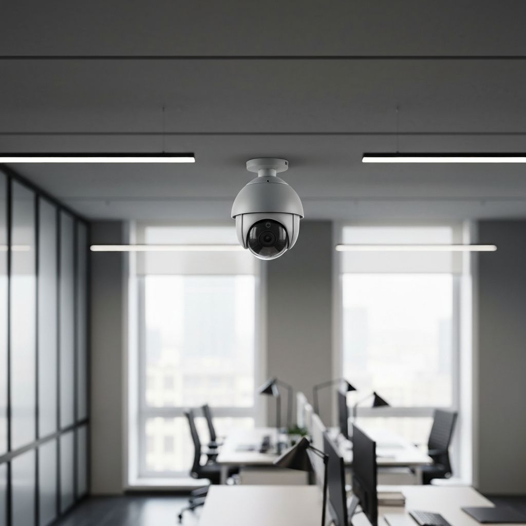 Купольная камера в офисе — видеонаблюдение в Пласте